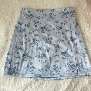Altar’d State: blue satin floral skirt